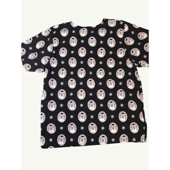 Tafford Women's Nurse Scrub Top Snowman Print  100% Cotton - Picture 4 of 10